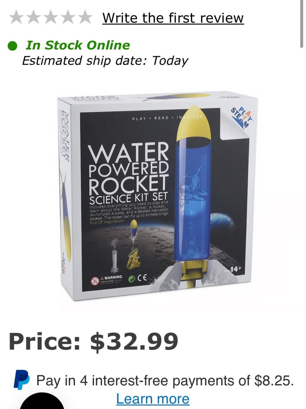 NEW Water Powered Rocket Science Kit Set STEM - Picture 3 of 3